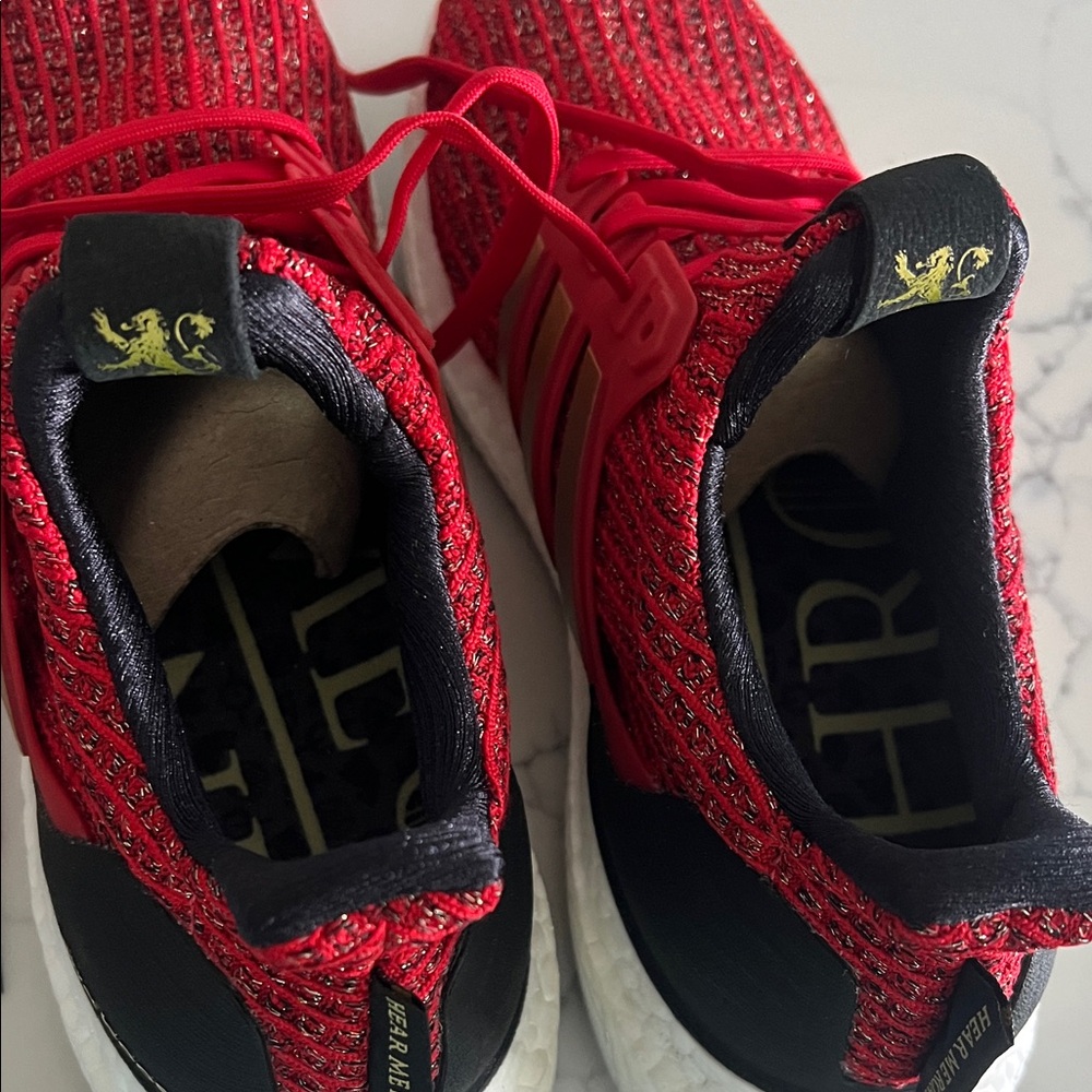 Adidas Ultraboost x GOT  Red and Gold Running Shoes - Picture 5 of 7